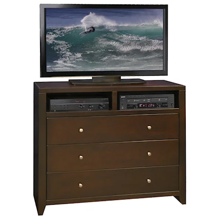 Media Chest with Three Drawer & Two Component Compartments